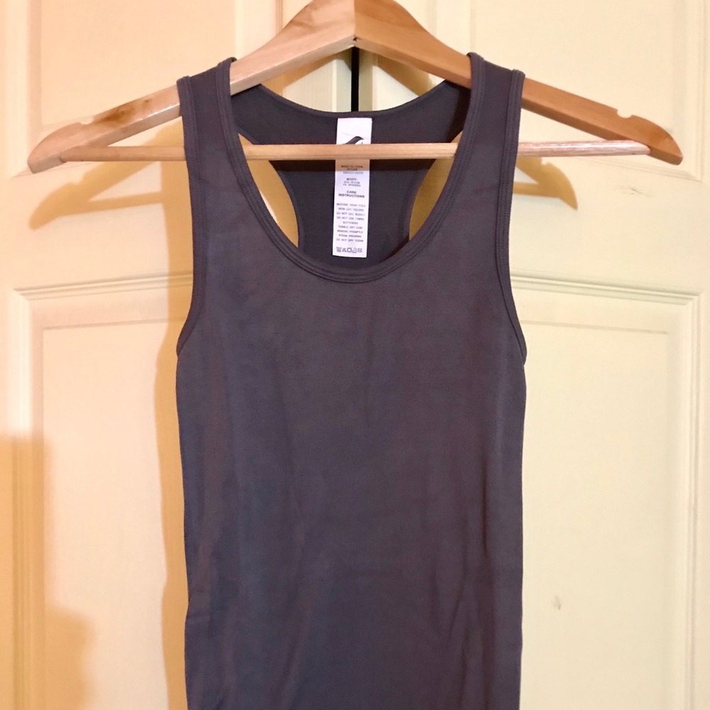 Semath Yoga Racerback Tank Top in Gray.